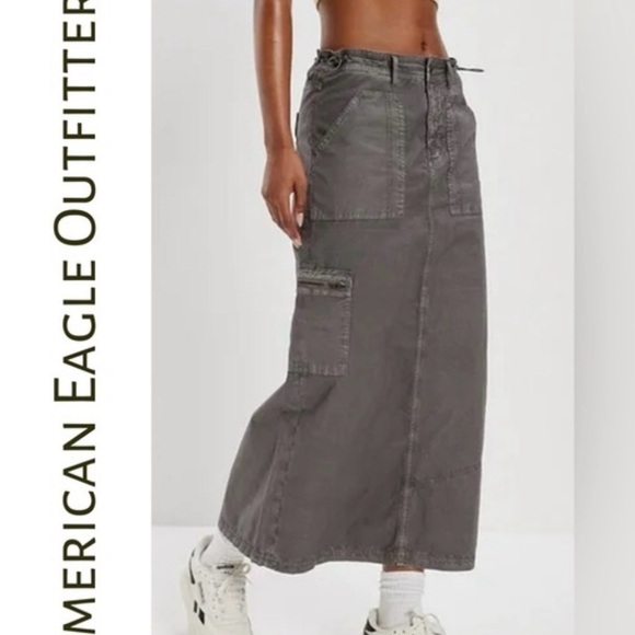 American Eagle Outfitters Charcoal Maxi Skirt - Picture 1 of 3